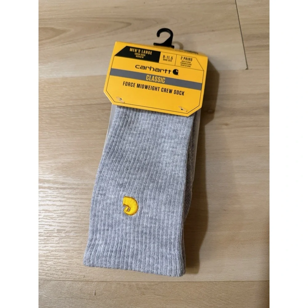 Carhartt Socks Mens L Gray Crew Mid Calf Force Midweight 1 Pair Only NWT